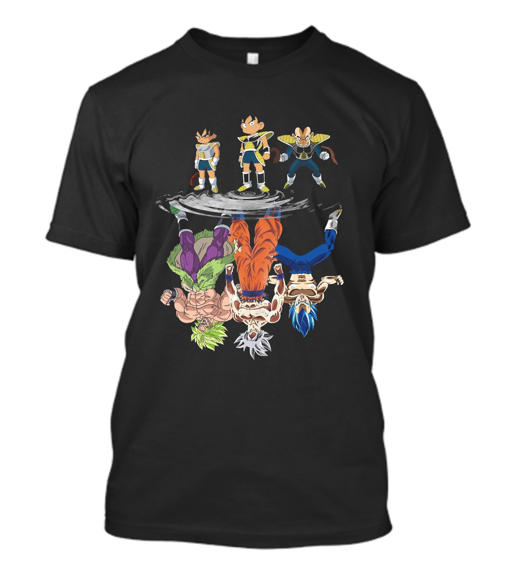 Dragonball Z Saiyan Warriors And Super Saiyan Reflections T-Shirt