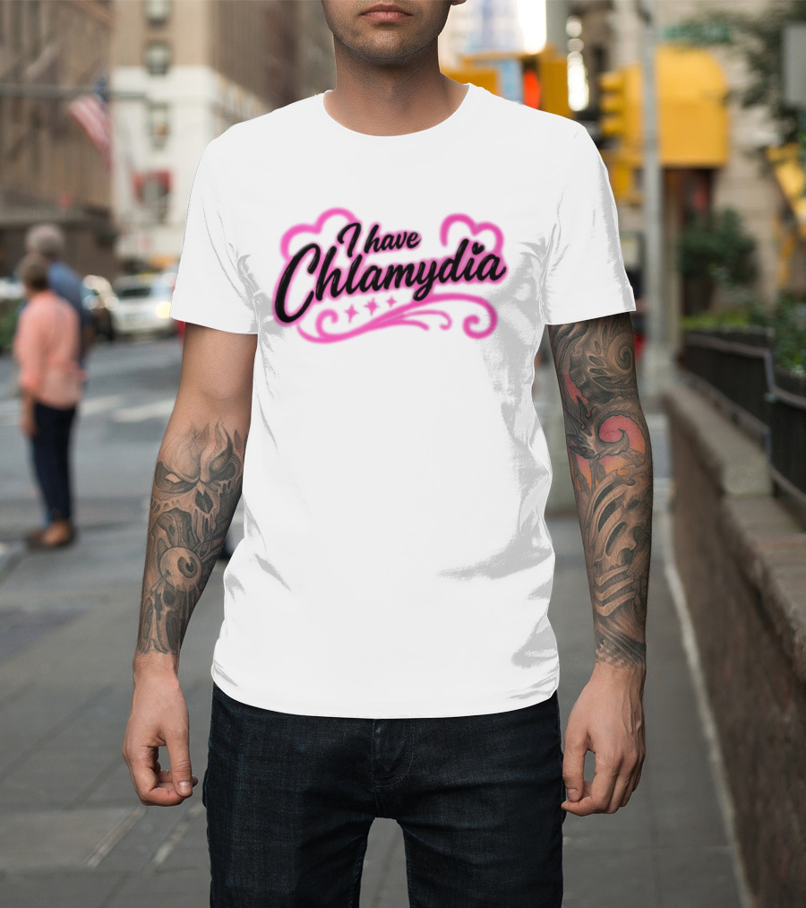I Have Chlamydia Heart Pink Swirls T-Shirt