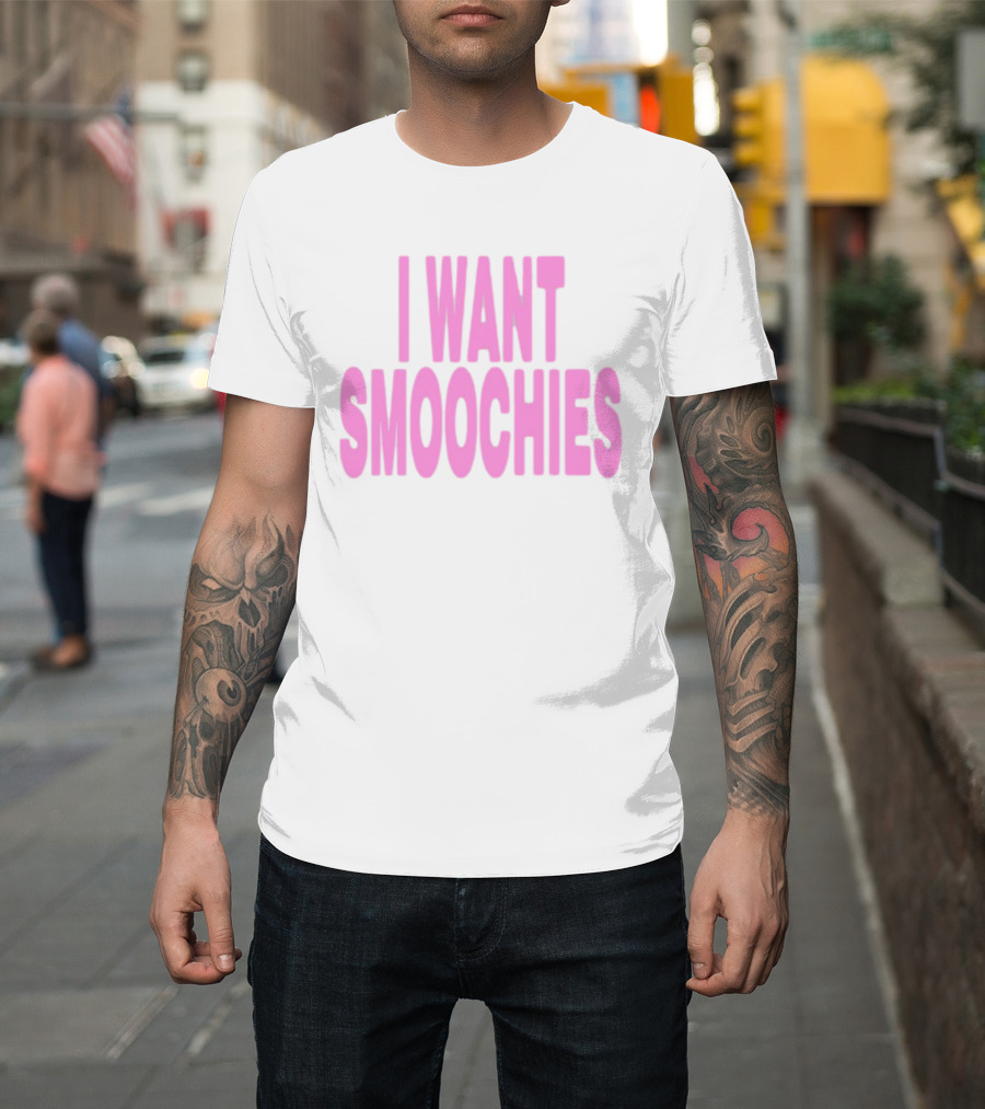 Ashnikko I Want Smoochies Pink Text Bold Style T-Shirt