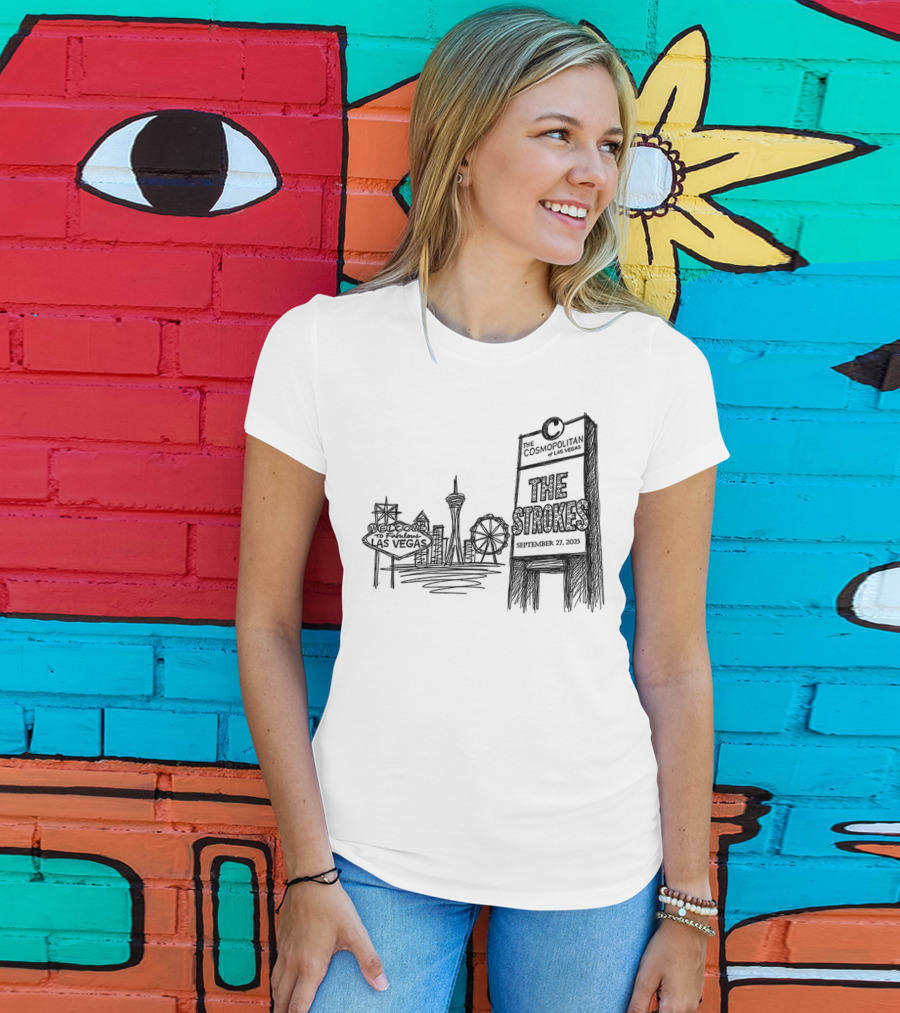 Las Vegas Landmarks Neon Sign Skyline 2025 T-Shirt