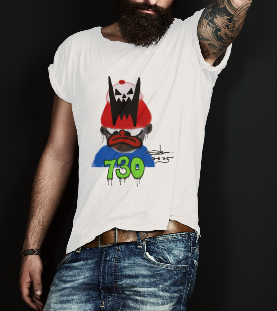 Slawn X Asspizza 730 Masked Character With Red Hat T-Shirt