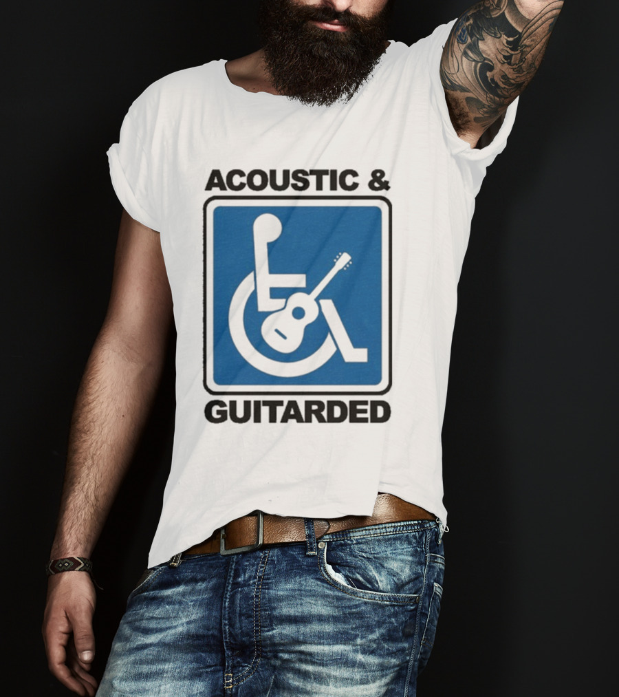 Acoustic And Guitarded Wheelchair Symbol Guitar Icon T-Shirt