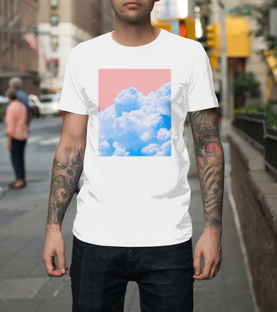 Permanent Permeation Cloudscape on Pink Sky T-Shirt