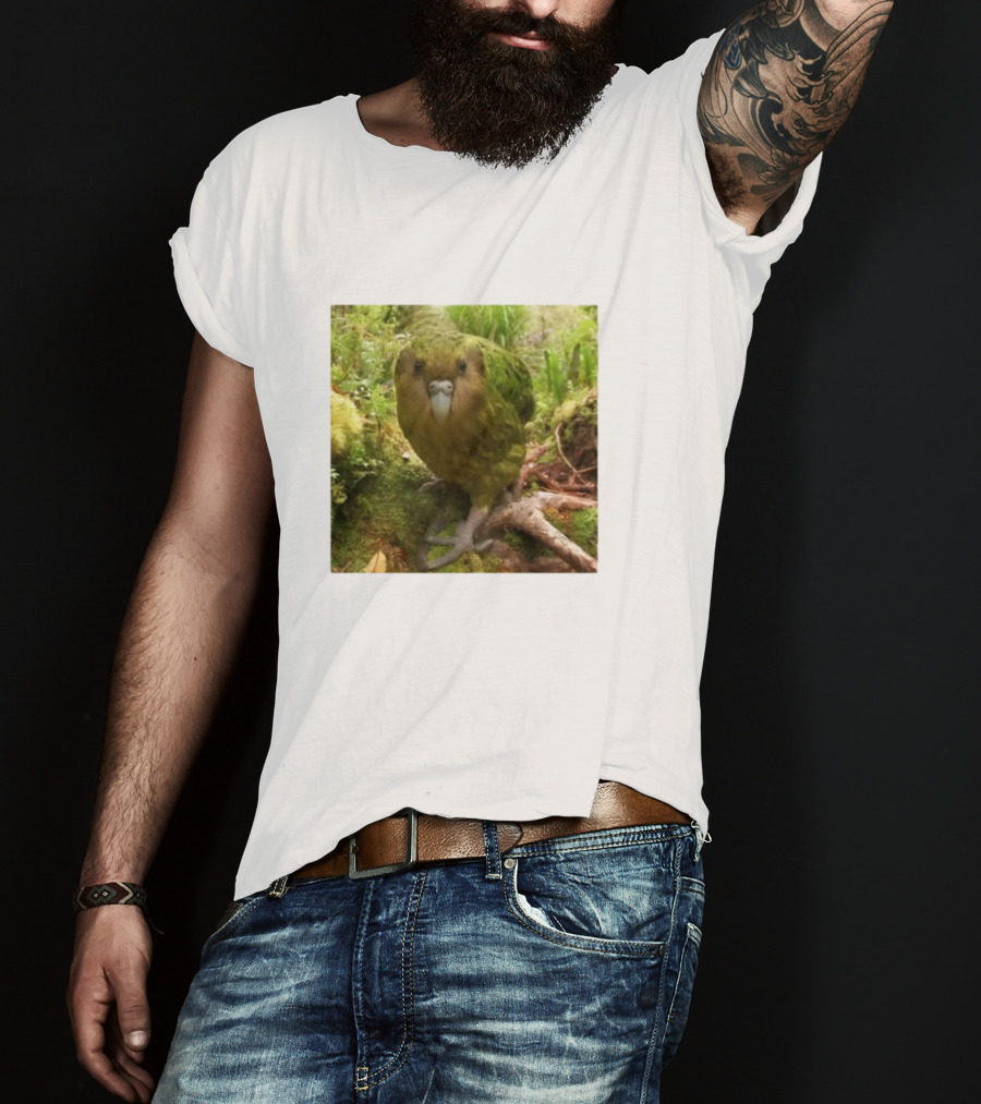Shearling Kakapo Bird In Forest Habitat T-Shirt