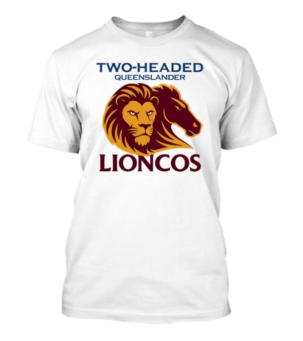 Two Headed Queenslander Lioncos Lion And Horse Head T-Shirt