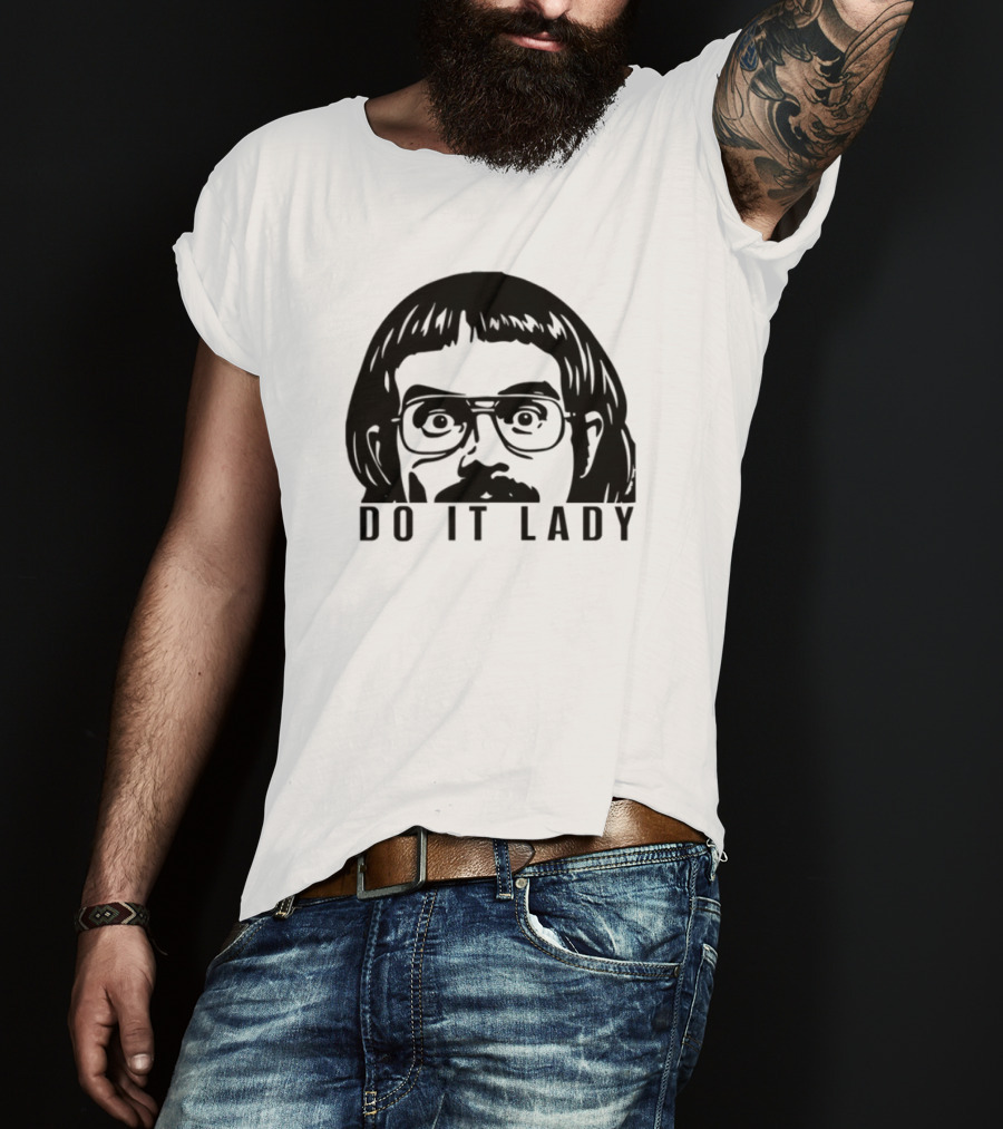 DO IT LADY Peeking Drawing Glasses Face T-Shirt