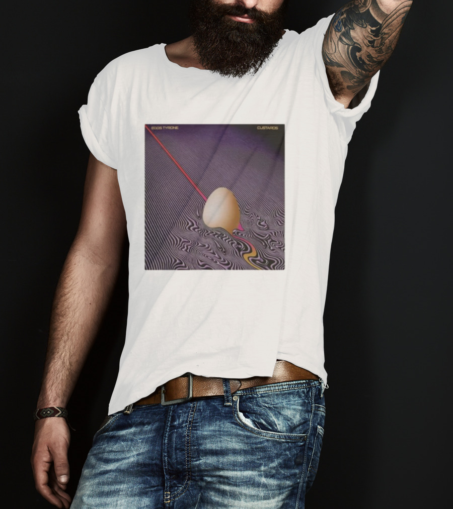 Eggs Tyrone Custards Optical Illusion Stripes With Egg T-Shirt