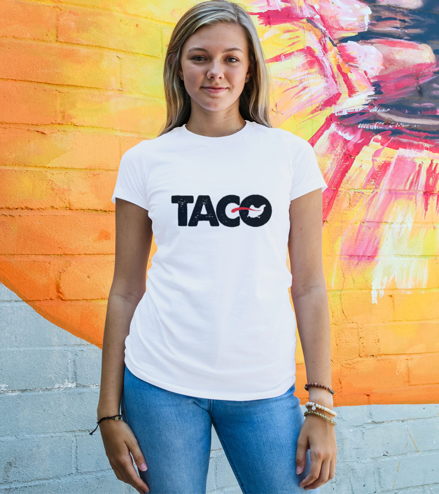 Minocqua Brewing Taco Branded Black And Red Text T-Shirt