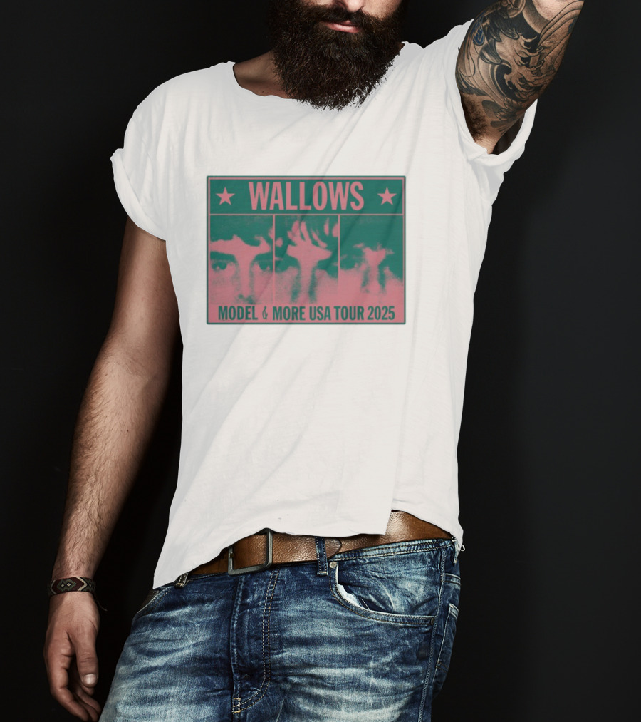 Wallows Model & More USA Tour 2025 Colorblock Faces T-Shirt