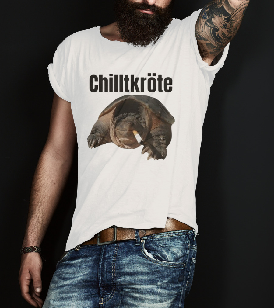 Chilltkröte Snapping Turtle With Cigarette Chelydra Serpentina T-Shirt
