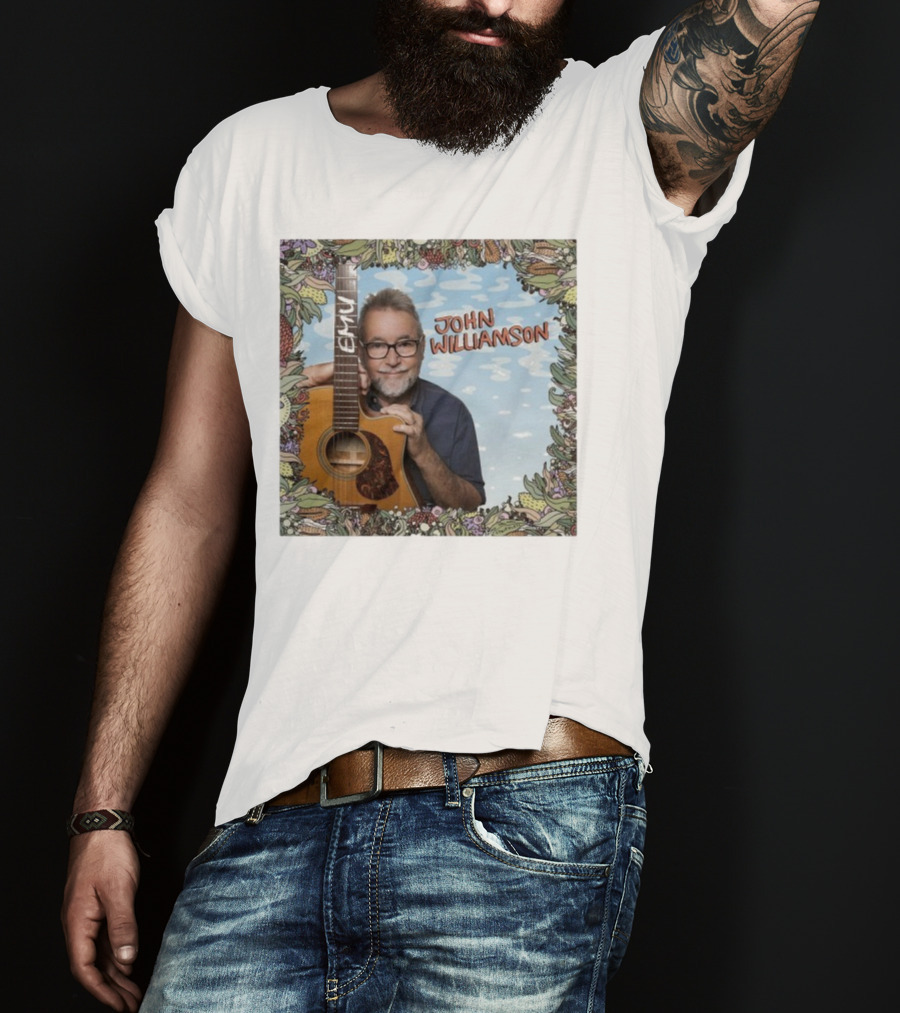 John Williamson EMU Guitar Ausmusic Floral Border T-Shirt
