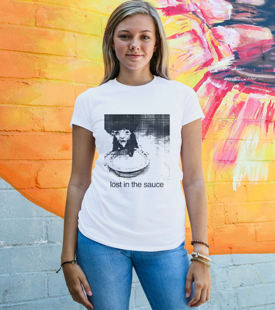 Lost In The Sauce Cat Image With Text T-Shirt