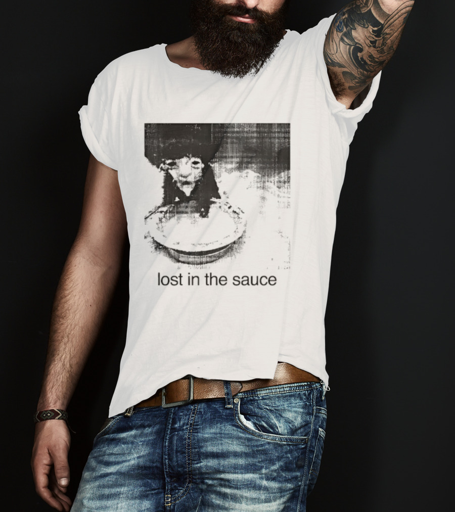 Lost In The Sauce Cat Image With Text T-Shirt