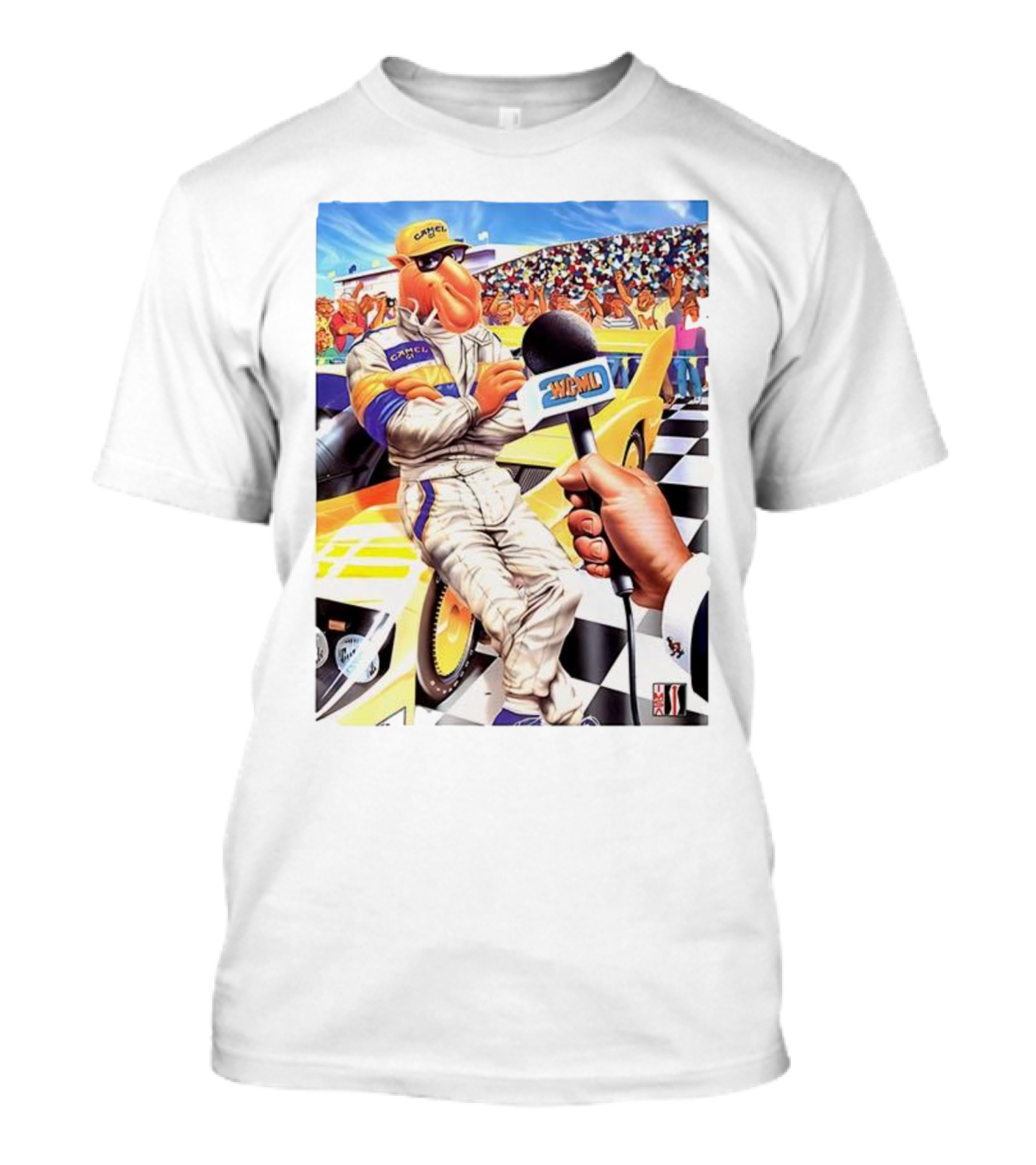 Camel GT Racing Driver Interview Checkered Flag Scene T-Shirt