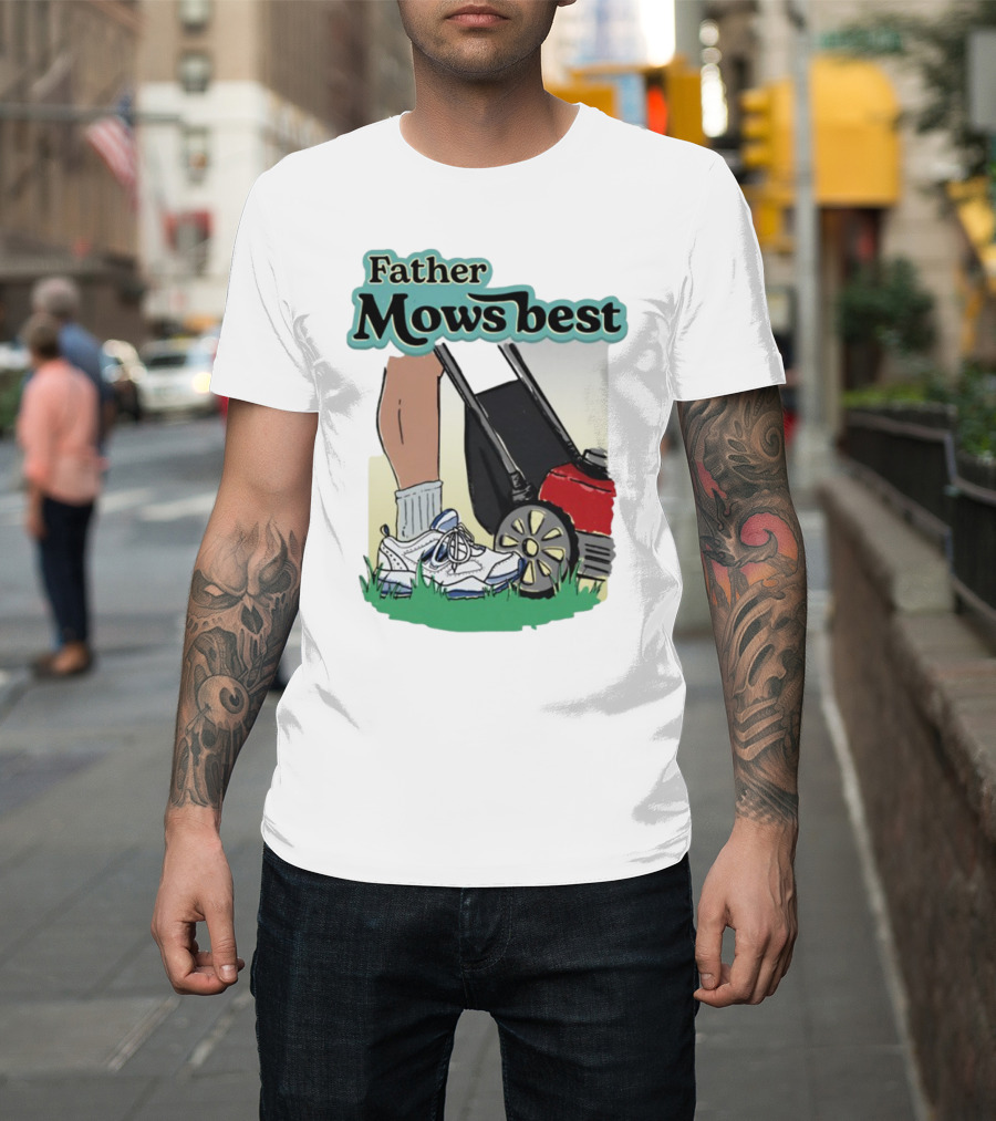 Father Mows Best Emotionalclub Lawn Mower Sneaker Style T-Shirt