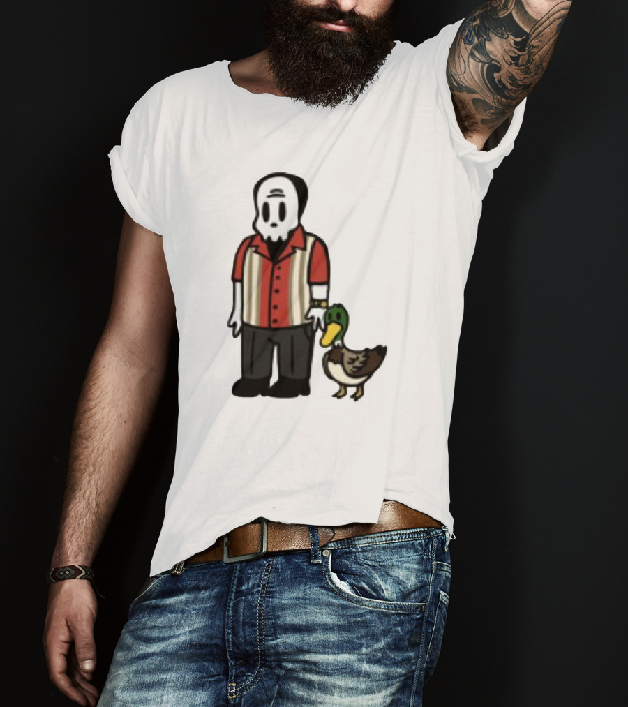 Warren Lotas Skull Character With Duck Companion Bowling Style Outfit T-Shirt