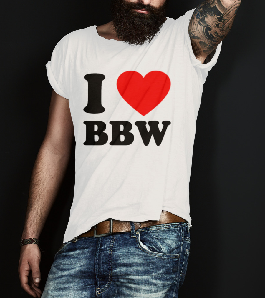 I Love BBW Heart Symbol Statement T-Shirt