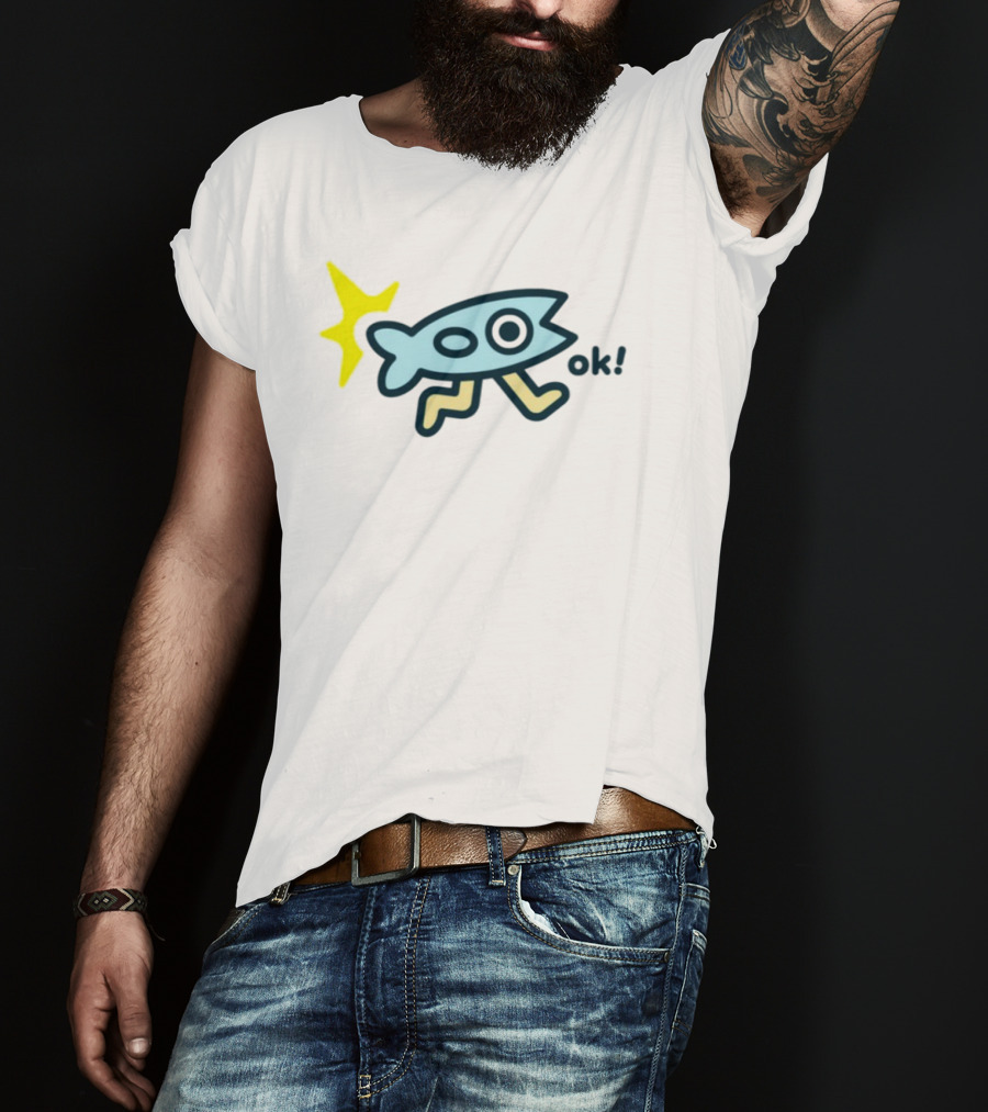 Oksuperday Fish With Legs And Star Icon Ok T-Shirt