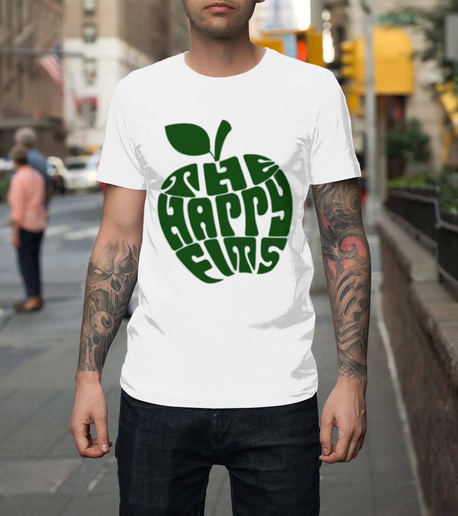 The Happy Fits Green Apple Text Art T-Shirt