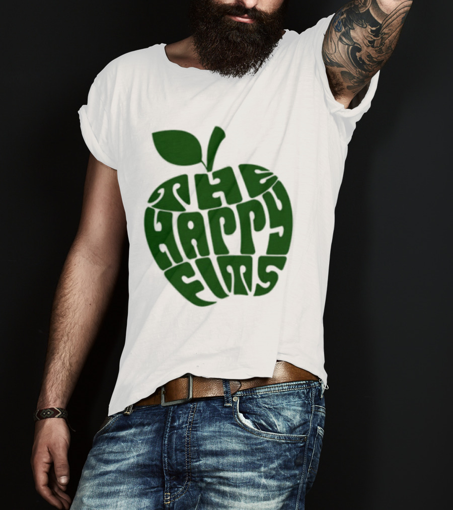 The Happy Fits Green Apple Text Art T-Shirt