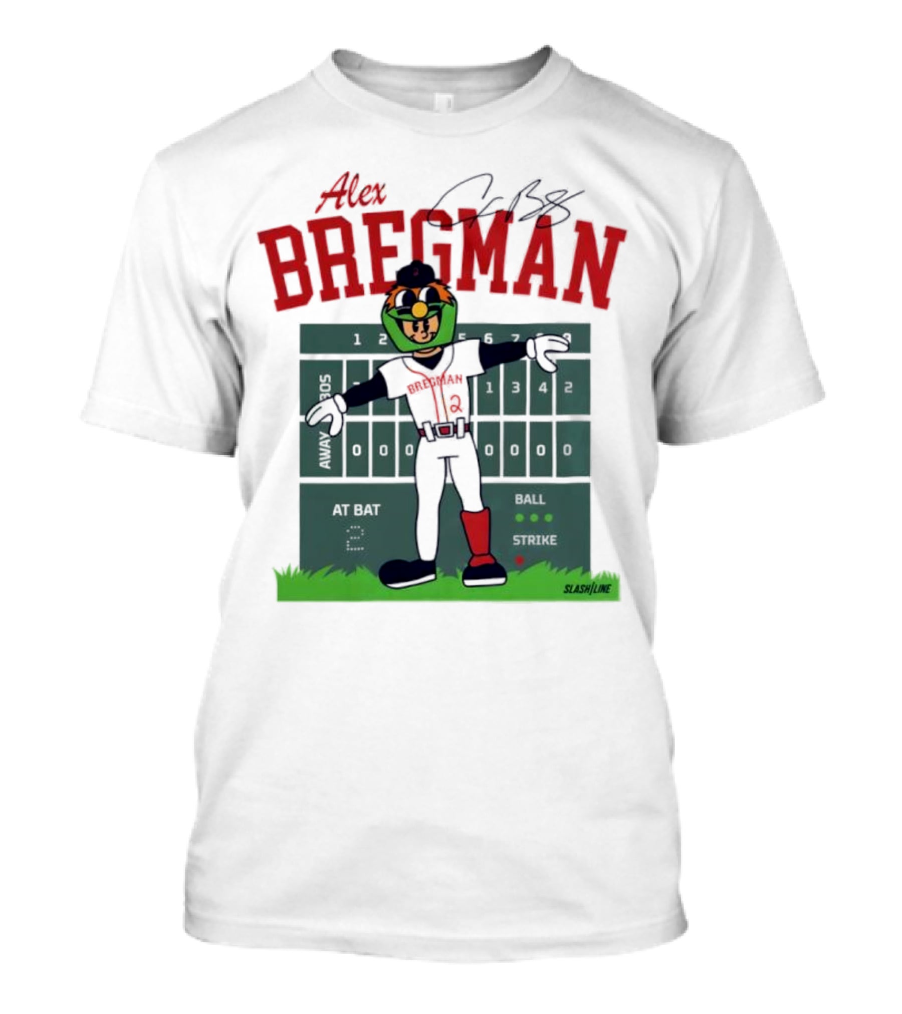 Alex Bregman Slashline Mascot Signature T-Shirt