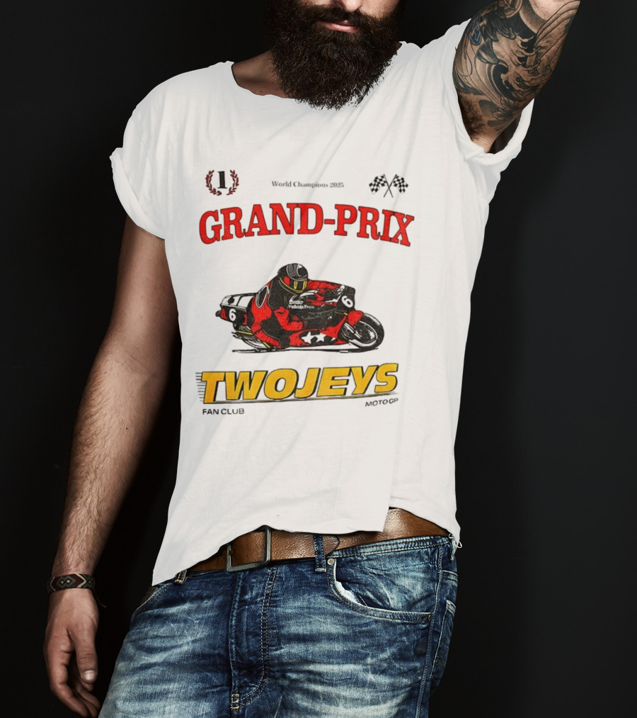 Grand Prix World Champions 2025 Twojeys Moto Racing Fan Club T-Shirt