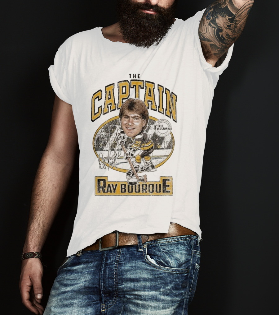 The Captain Ray Bourque NHL Alumni Association Spittin Chiclets Collaboration T-Shirt