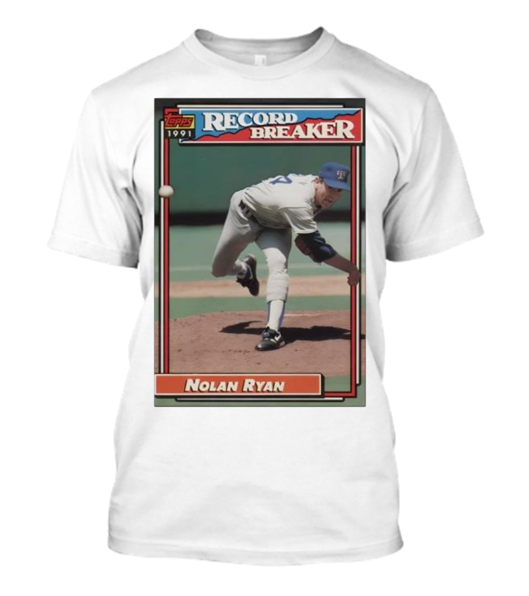 Topps 1991 Nolan Ryan Texas Rangers Record Breaker MLB T-Shirt