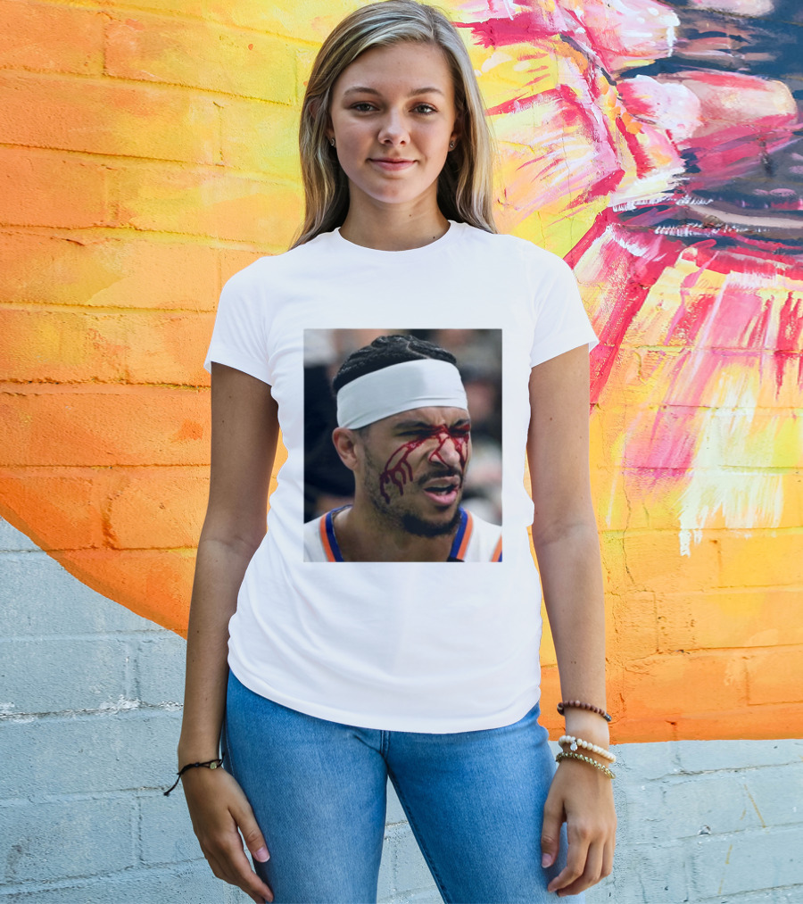 Limited Edition Josh Hart New York Knicks Elbowed Face Moment T-Shirt