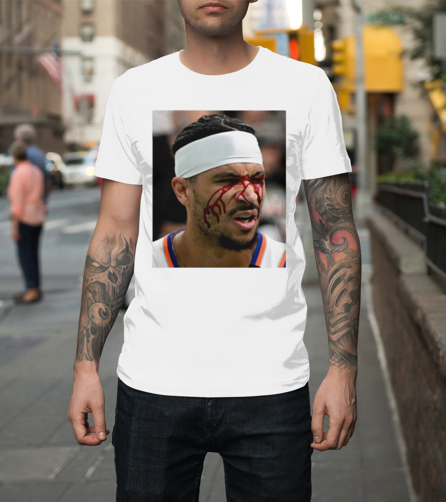 Limited Edition Josh Hart New York Knicks Elbowed Face Moment T-Shirt