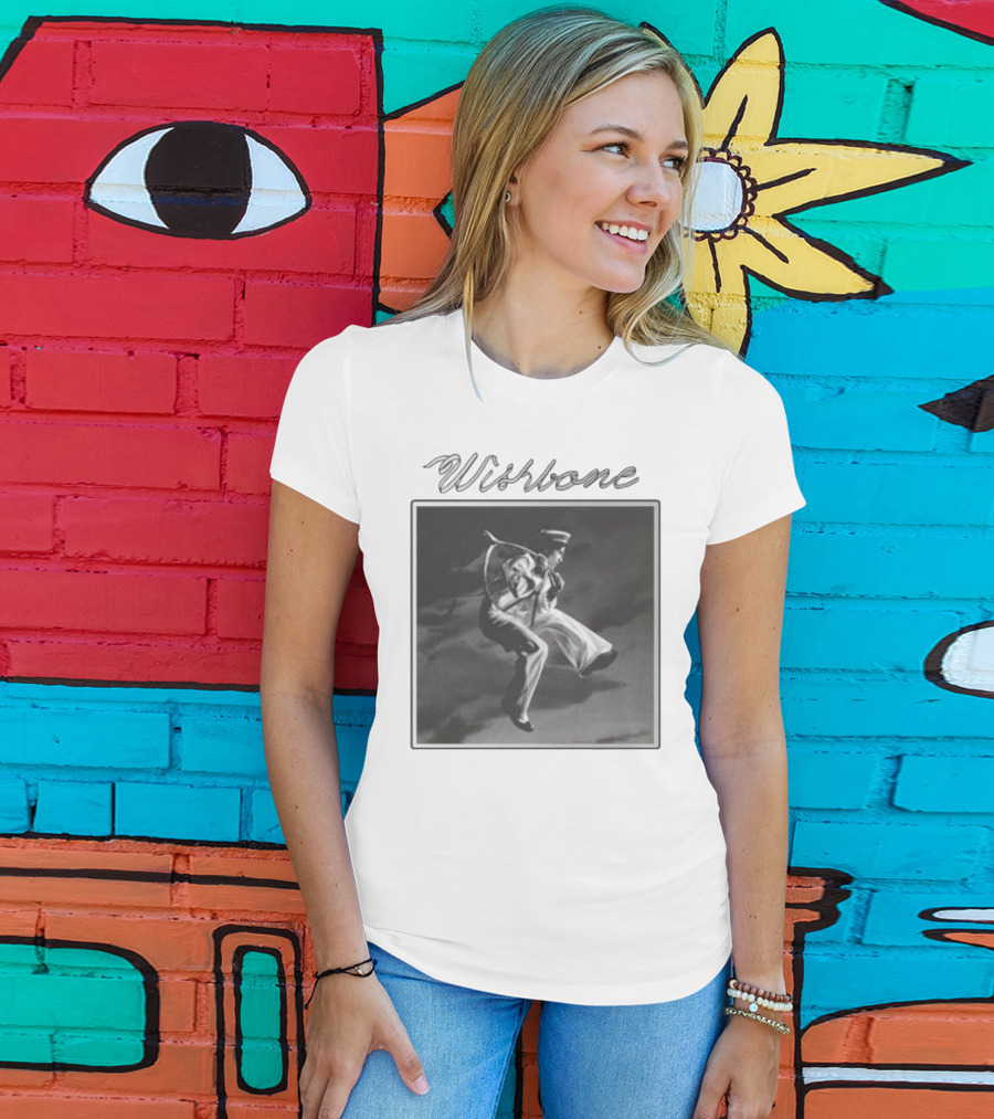 Wishbone Sailor Jumping Album Cover Black And White T-Shirt