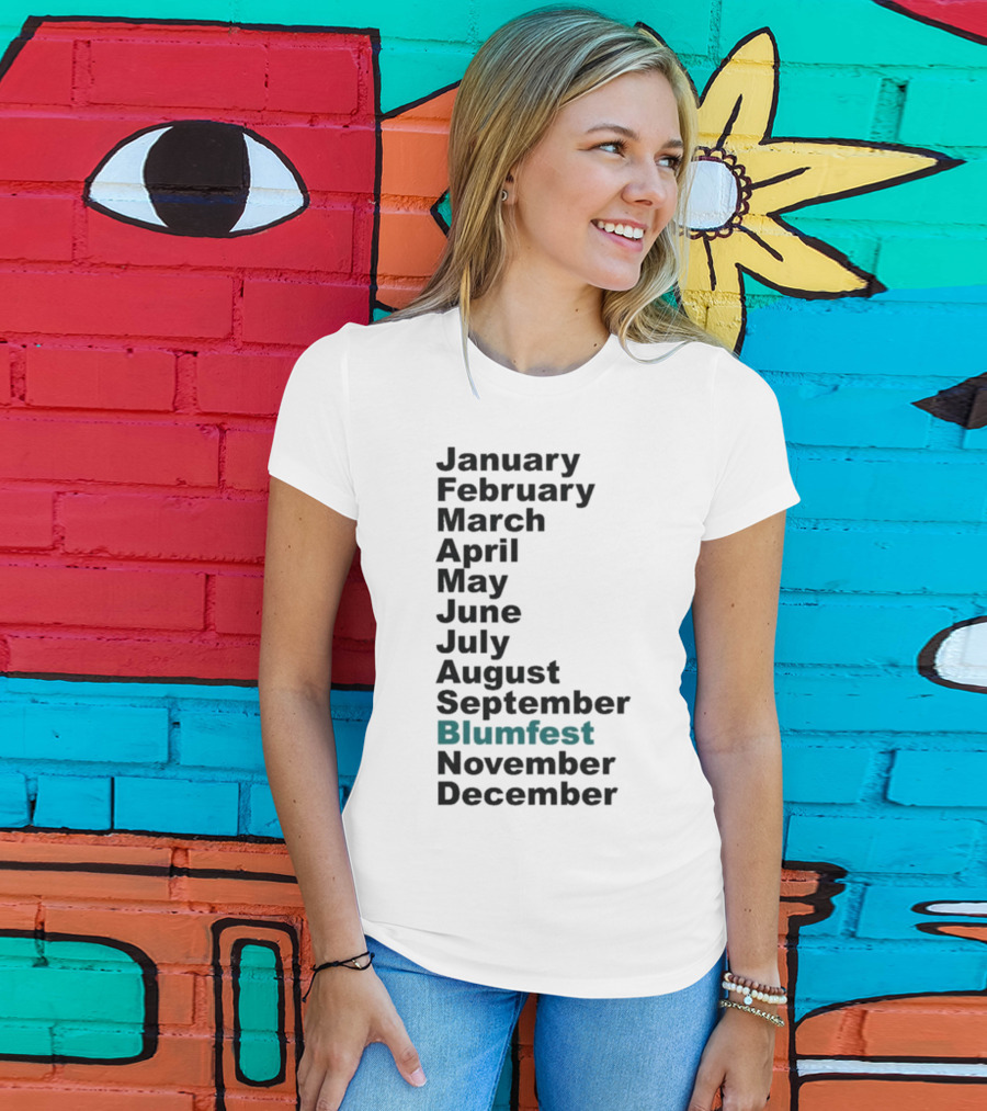 Blumhouse Blumfest Annual Celebrations Calendar Months Listed Design T-Shirt