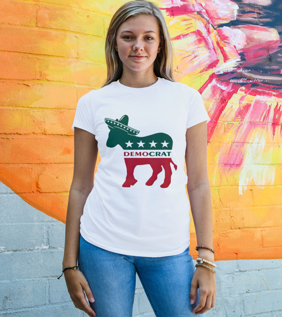Democrat Donkey Sombrero Stars Cinco De Mayo Celebration T-Shirt