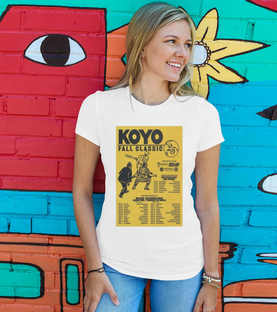 Koyo Fall Classic 2025 Tour Featuring New Found Glory Real Friends Ben Quad Restraining Order T-Shirt