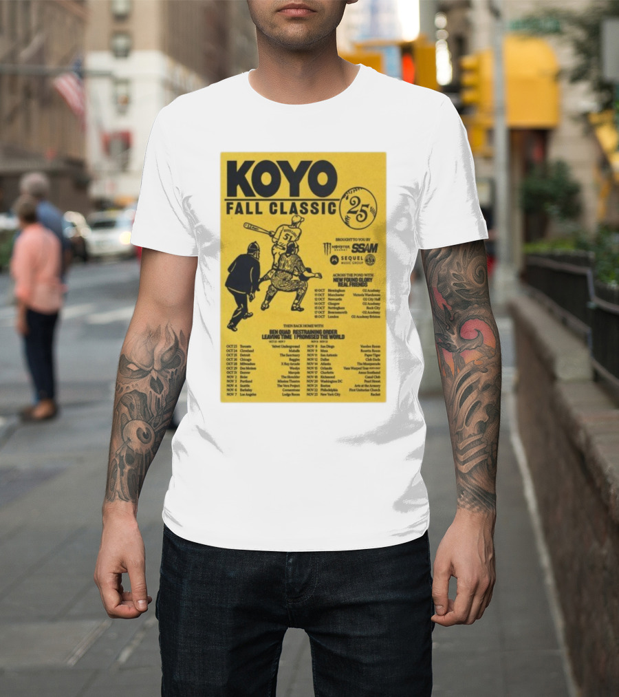 Koyo Fall Classic 2025 Tour Featuring New Found Glory Real Friends Ben Quad Restraining Order T-Shirt