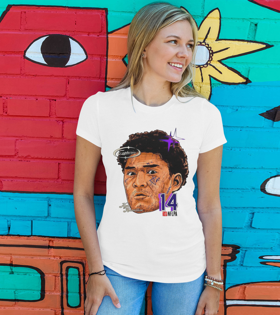 Kyle Hamilton Baltimore Ravens Euphoria Number 14 Ravens Star T-Shirt