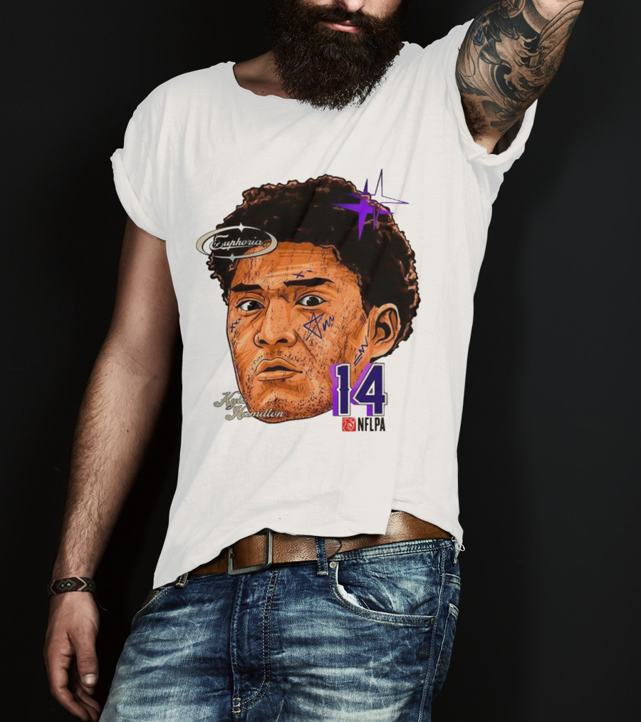 Kyle Hamilton Baltimore Ravens Euphoria Number 14 Ravens Star T-Shirt