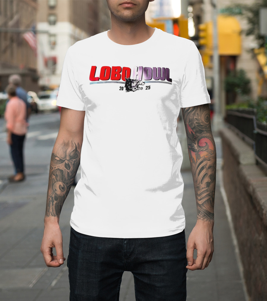 Lobo Howl 2025 Wolf Head Logo Red Purple T-Shirt