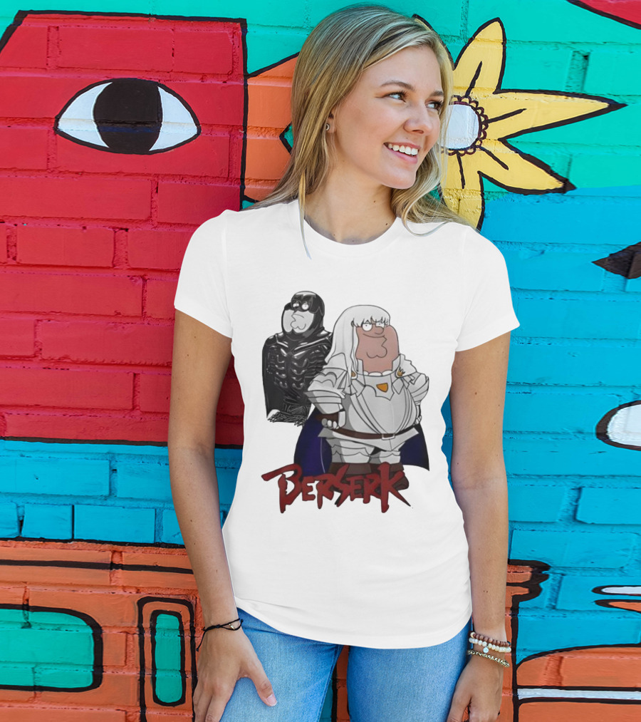 Peter Griffin Family Guy Berserk Crossover Meme Griffith Armor Guts Cosplay T-Shirt