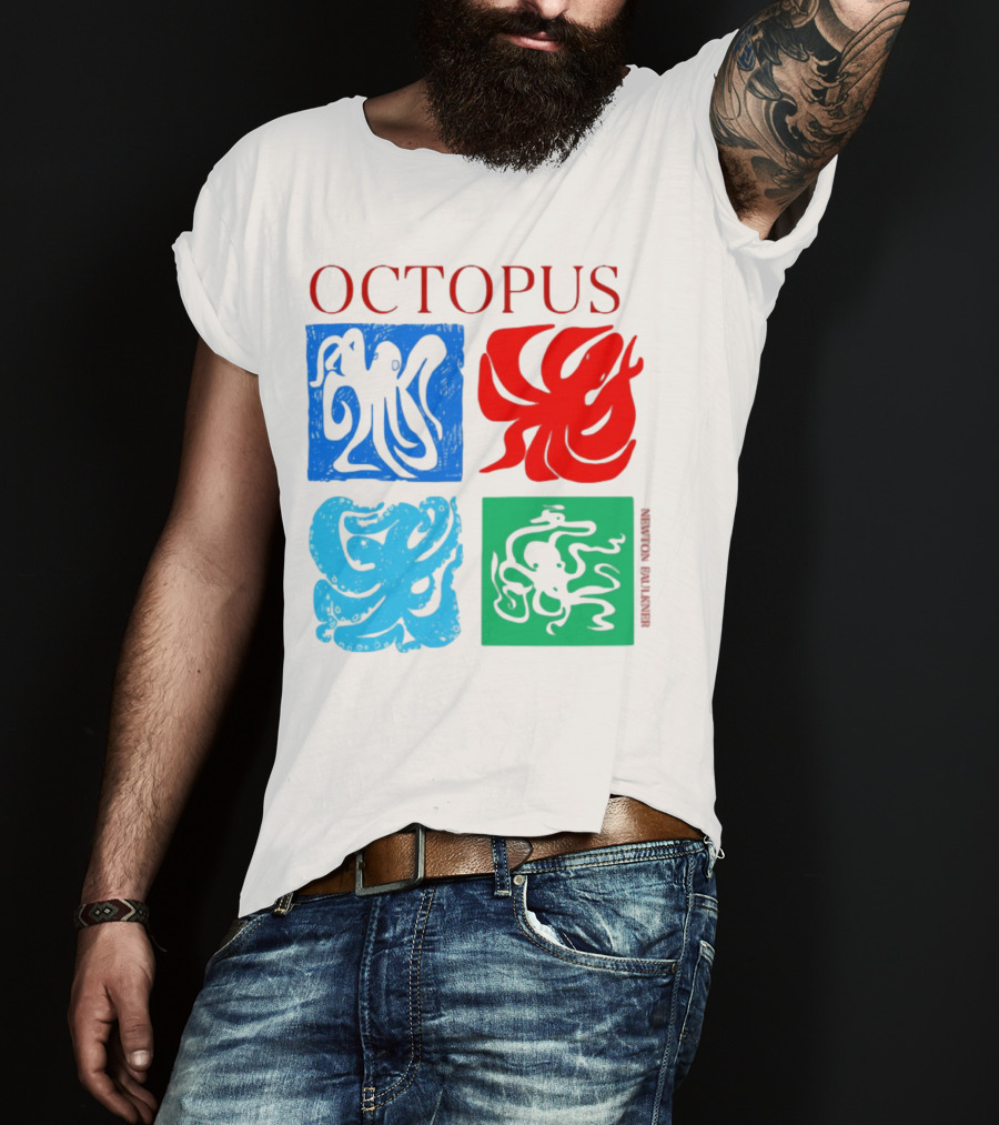 NewtonFaulkner Octopus Colorful Pop Art Quartet T-Shirt
