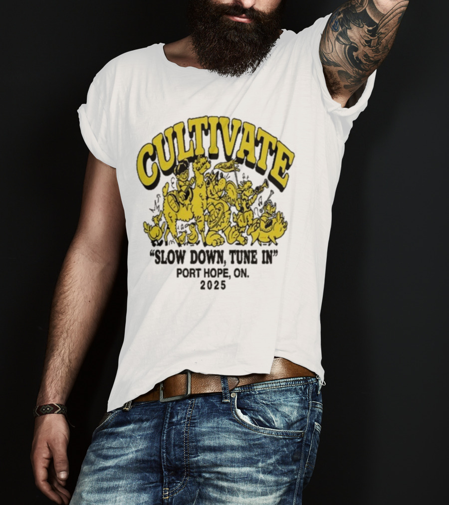 Cultivate Slow Down Tune In Port Hope On 2025 Festival Animals Retro Style T-Shirt