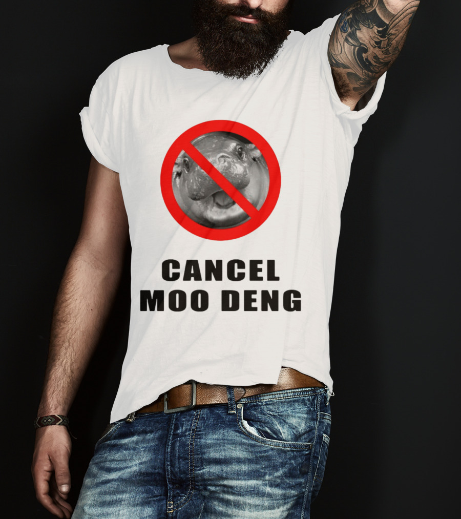 Pizzaslime Cancel Moo Deng No Entry Sign T-Shirt