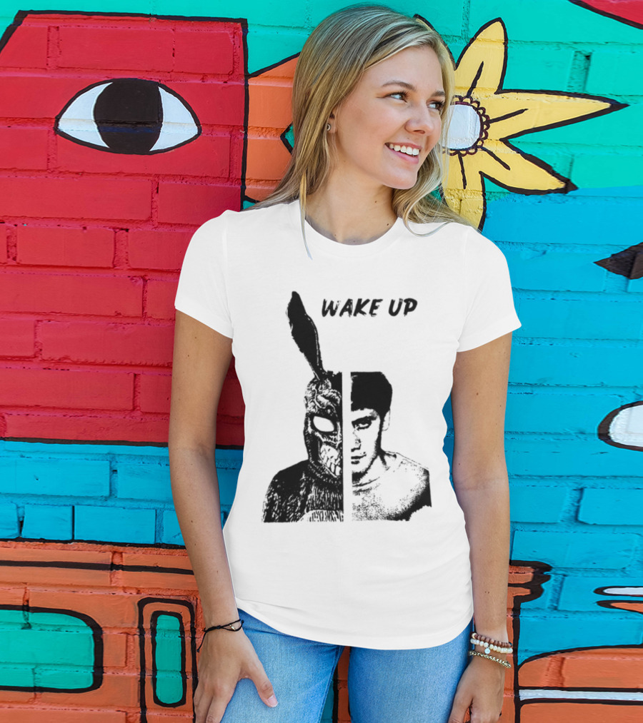 Donnie Darko Wake Up Split Face Frank And Donnie Portrait T-Shirt