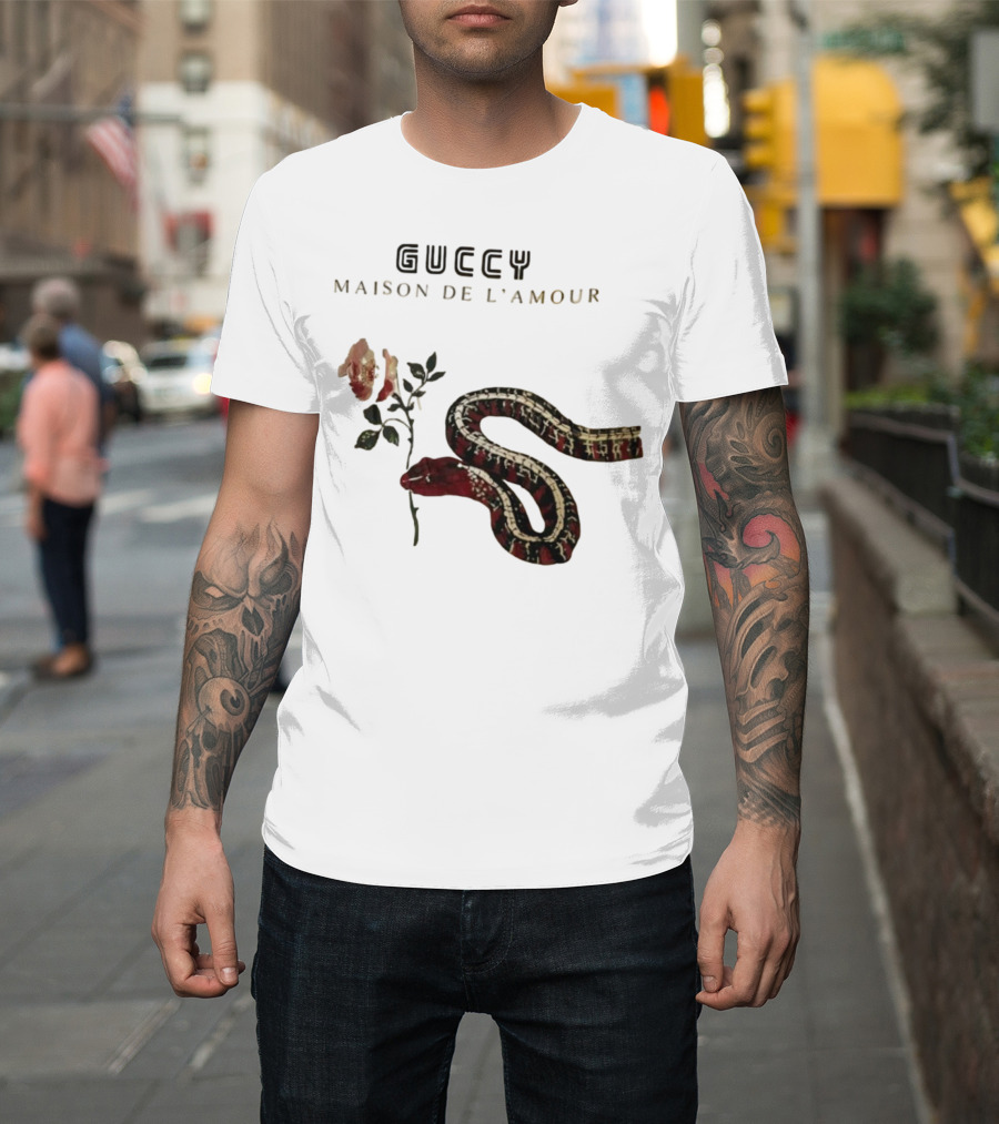 Guccy Maison De L’amour Snake And Rose T-Shirt