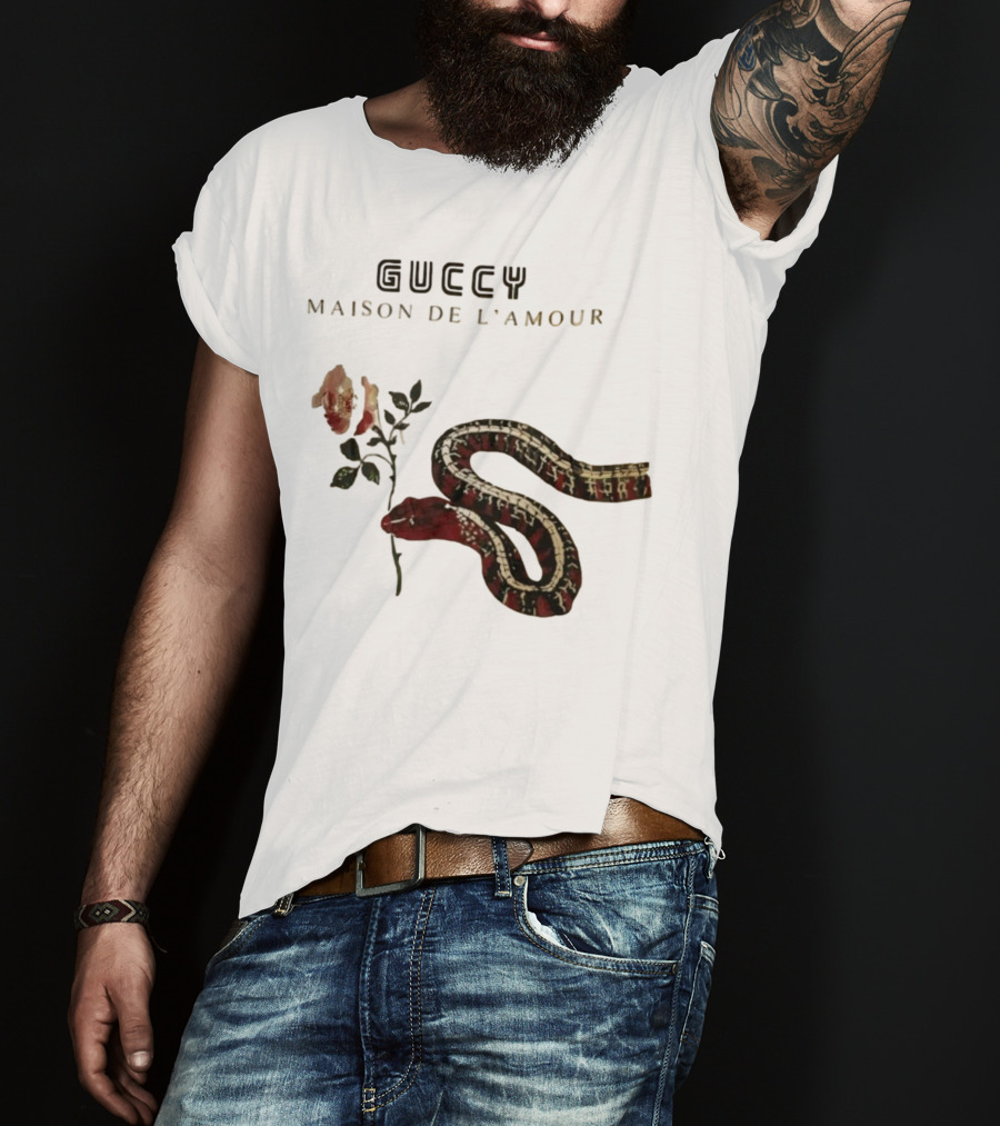 Guccy Maison De L’amour Snake And Rose T-Shirt