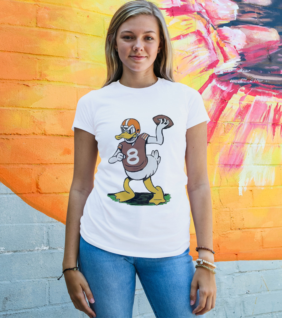 Duck Quarterback Number 8 Cleveland Browns Dillon Gabriel T-Shirt