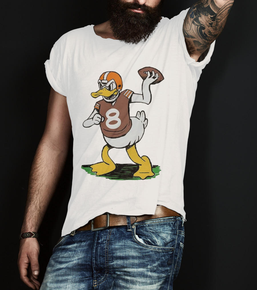 Duck Quarterback Number 8 Cleveland Browns Dillon Gabriel T-Shirt