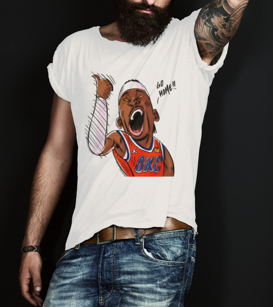 Oklahoma City Thunder Basketball OKC Go Home Cartoon Player T-Shirt
