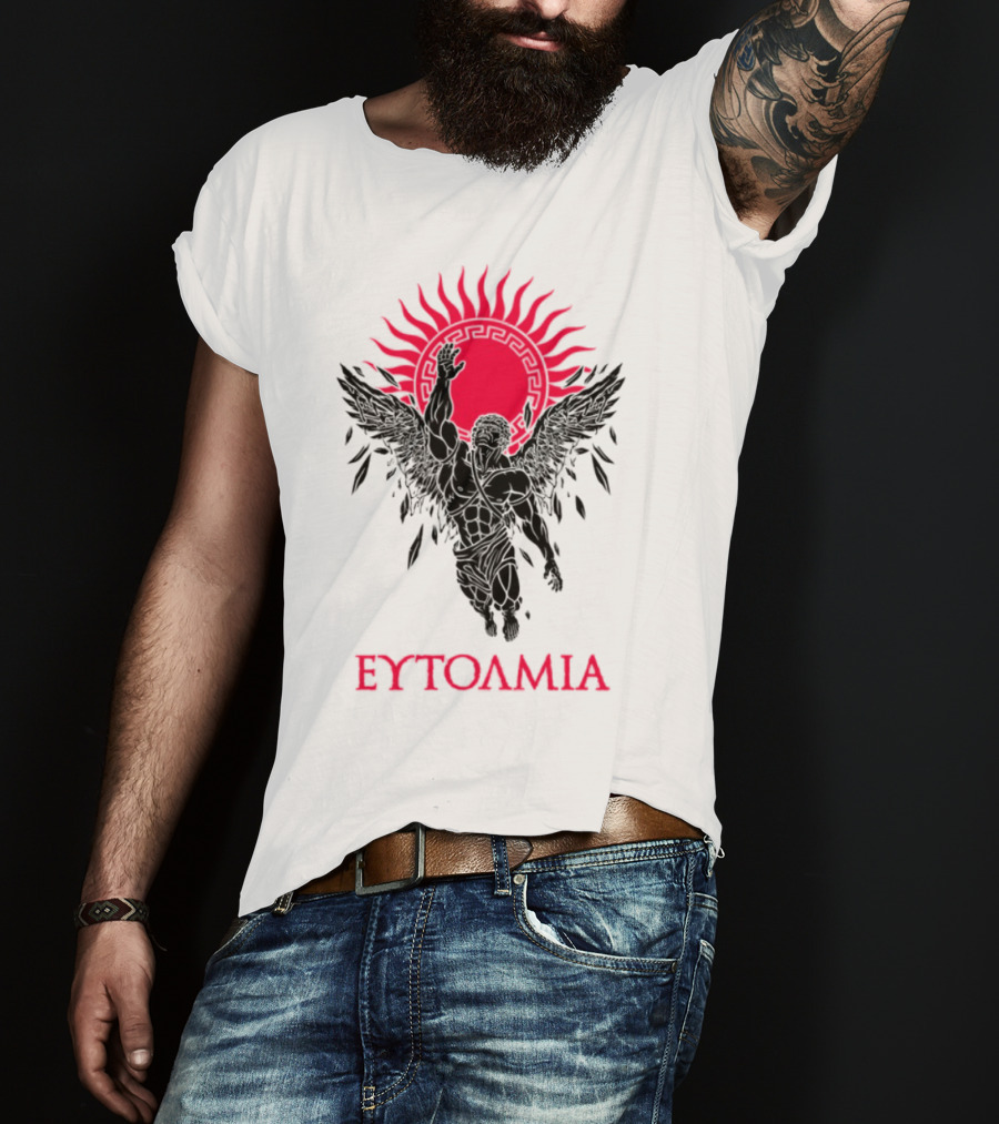 Ευτολμια Angel Silhouette With Rising Red Sun T-Shirt