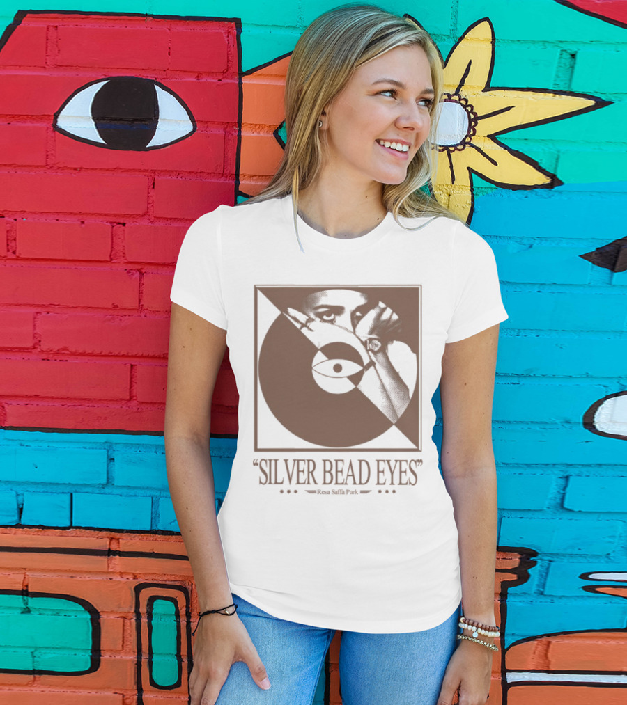 Resa Saffa Park Silver Bead Eyes Record Eye Art T-Shirt
